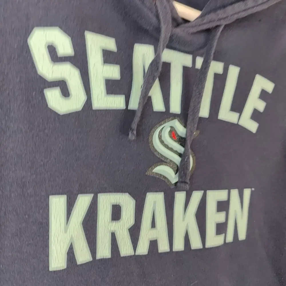 Seattle Kraken Hoodie Mens Medium Navy NHL Hockey Pullover Sweatshirt Adult M